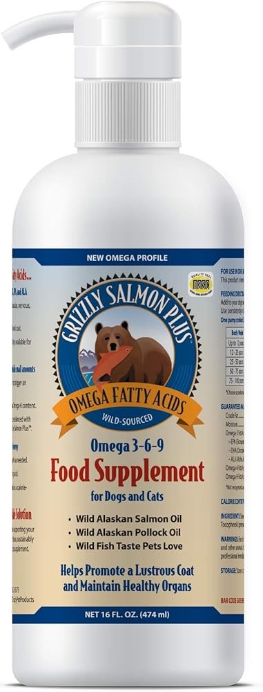 Grizzly Salmon Oil Omega 3-6-9 Food Supplement for Dogs