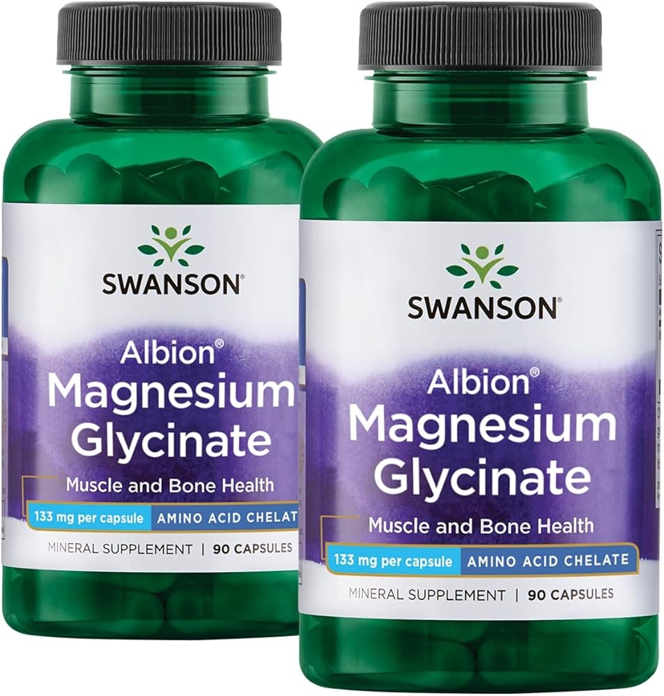 Swanson Chelated Magnesium Glycinate - Natural Mineral Supplement Supporting Nerve, Muscle, Bone, and Heart Health - ...