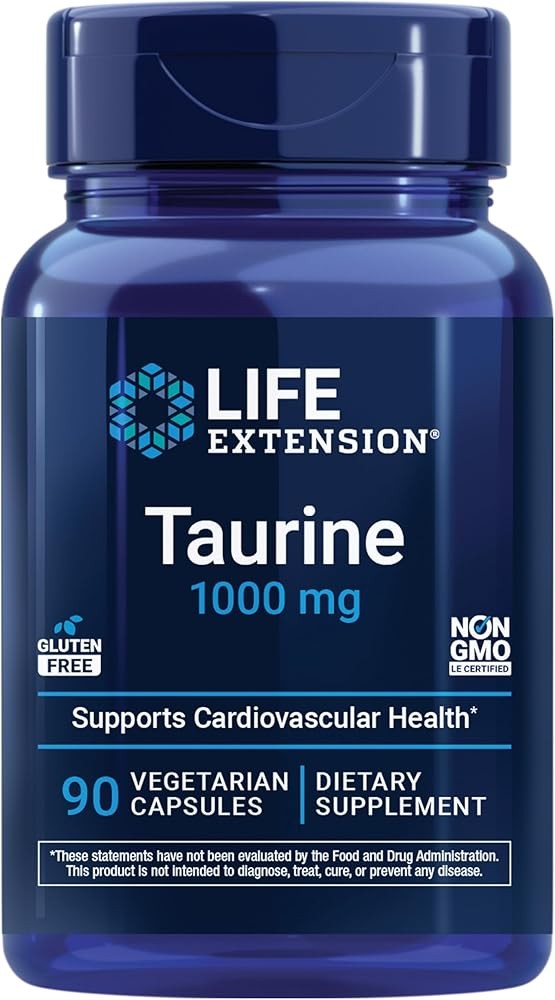 Life Extension Taurine, Pure Taurine Amino Acid Supplement, Heart, Liver and Brain Health, Longevity, Muscle and Exer...
