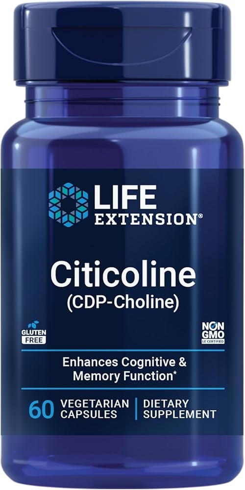 Life Extension Citicoline (CDP-Choline) - Citicoline Supplement for Brain & Cognitive Health, Focus, Attention