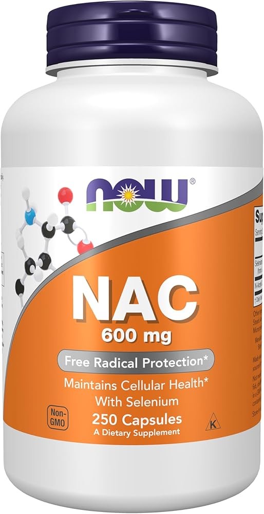NOW Supplements NAC 600mg with Selenium - 250 Capsules