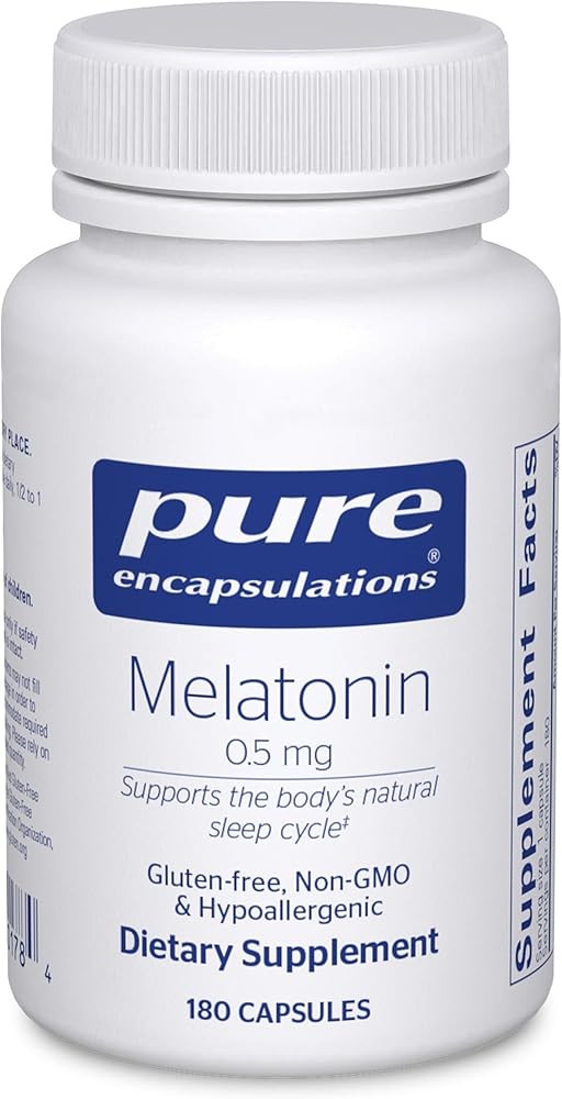 Pure Encapsulations Melatonin 0.5 mg - Natural Sleep Helper for Bedtime - Regulates Sleep-Wake Cycle - 0.5 mg Melaton...