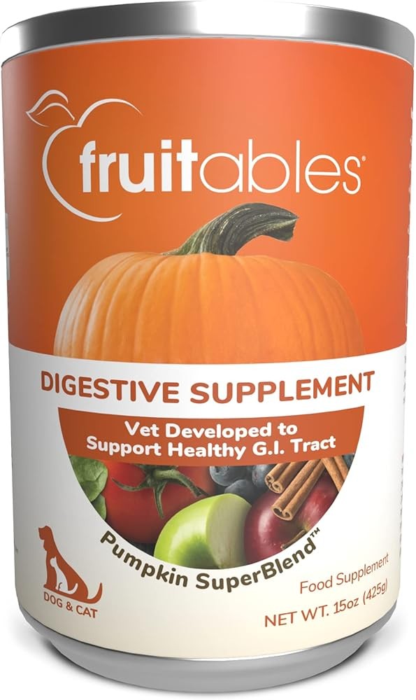 Fruitables Pumpkin Digestive Supplement, Made with Pumpkins for Dogs, Healthy Fiber Supplement for Pet Nutrition, Pac...