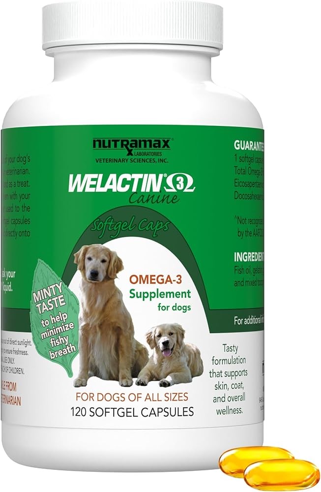 Nutramax Welactin Canine Softgels - Omega 3 Supplement for Dogs
