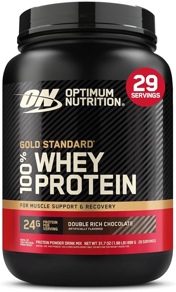 Optimum Nutrition Gold Standard 100% Whey Protein Powder, Double Rich Chocolate 1.98 Pound