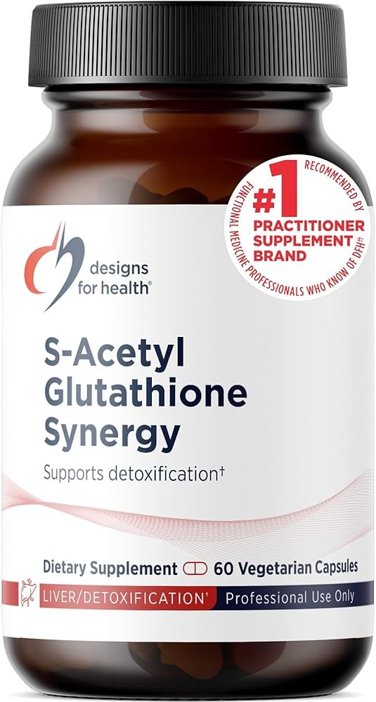 Designs for Health S-Acetyl Glutathione Synergy - 200mg S-A-GSH with NAC + Vitamin B6 - Non-GMO Antioxidant Supplemen...