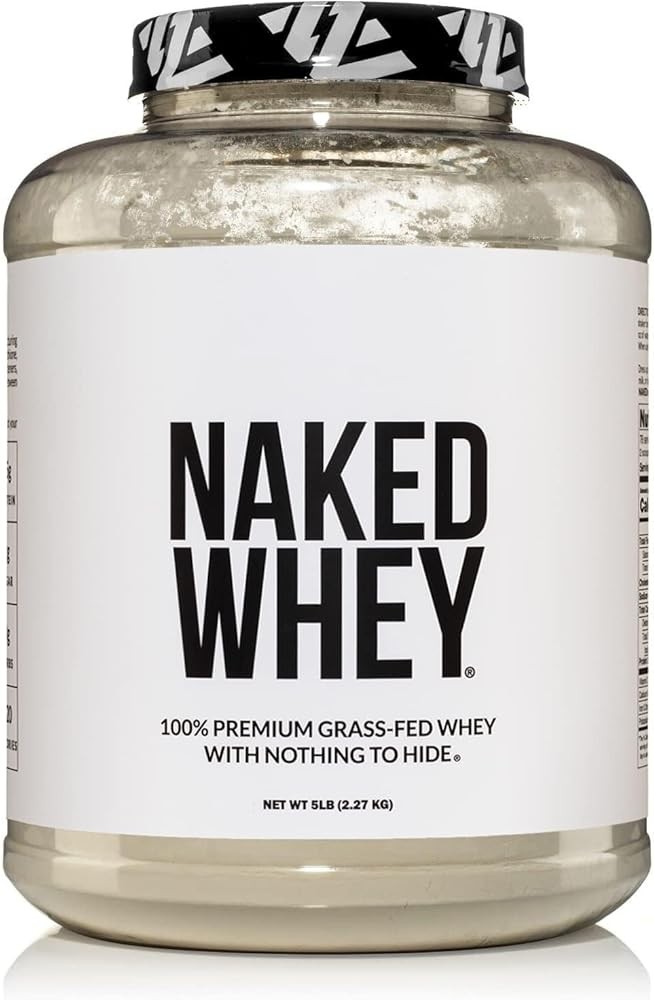 NAKED Whey 5LB 100% Grass Fed Unflavored Whey Protein Powder - Only 1 Ingredient, NSF Certified, Undenatured, Gluten ...