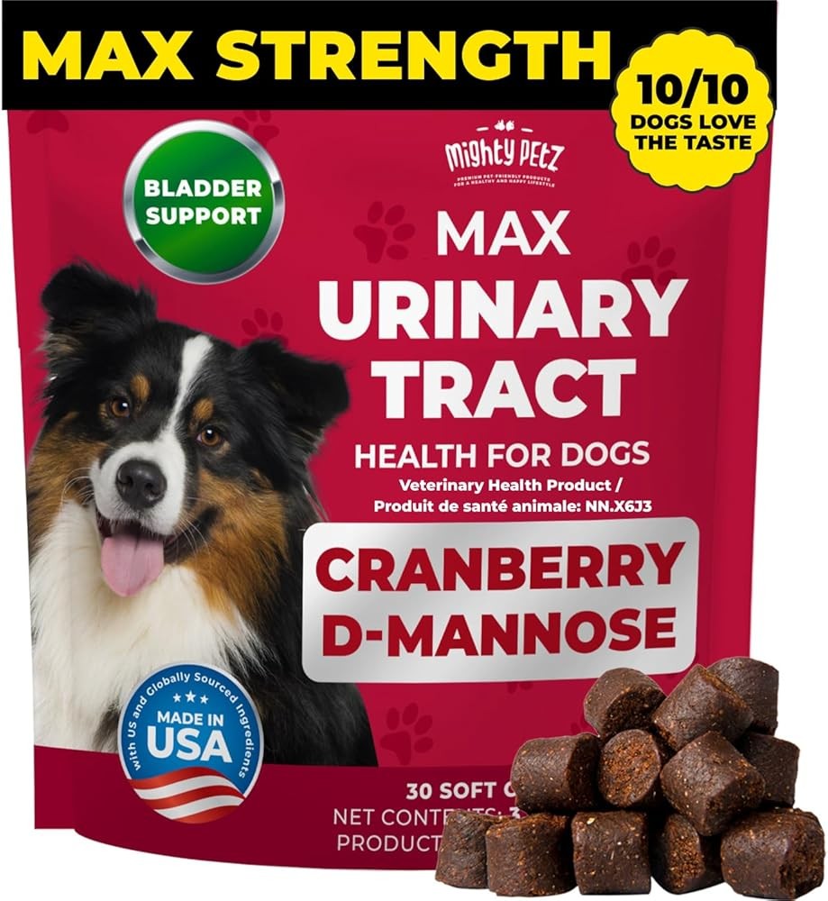 Mighty Petz MAX Cranberry for Dog UTI Treatment - MAX Strength Cranberry Supplement for Dogs