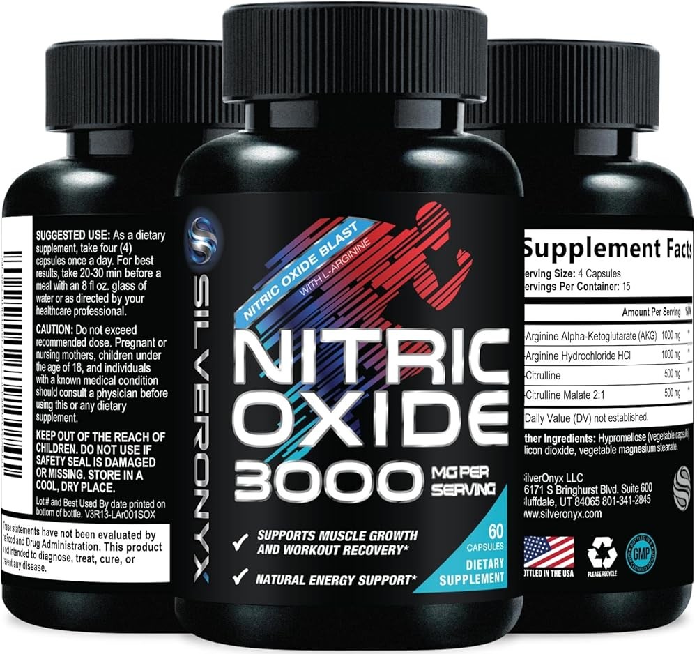 Extra Strength Nitric Oxide Booster 3000mg - 3X Strength L-Arginine AKG & Citrulline Malate