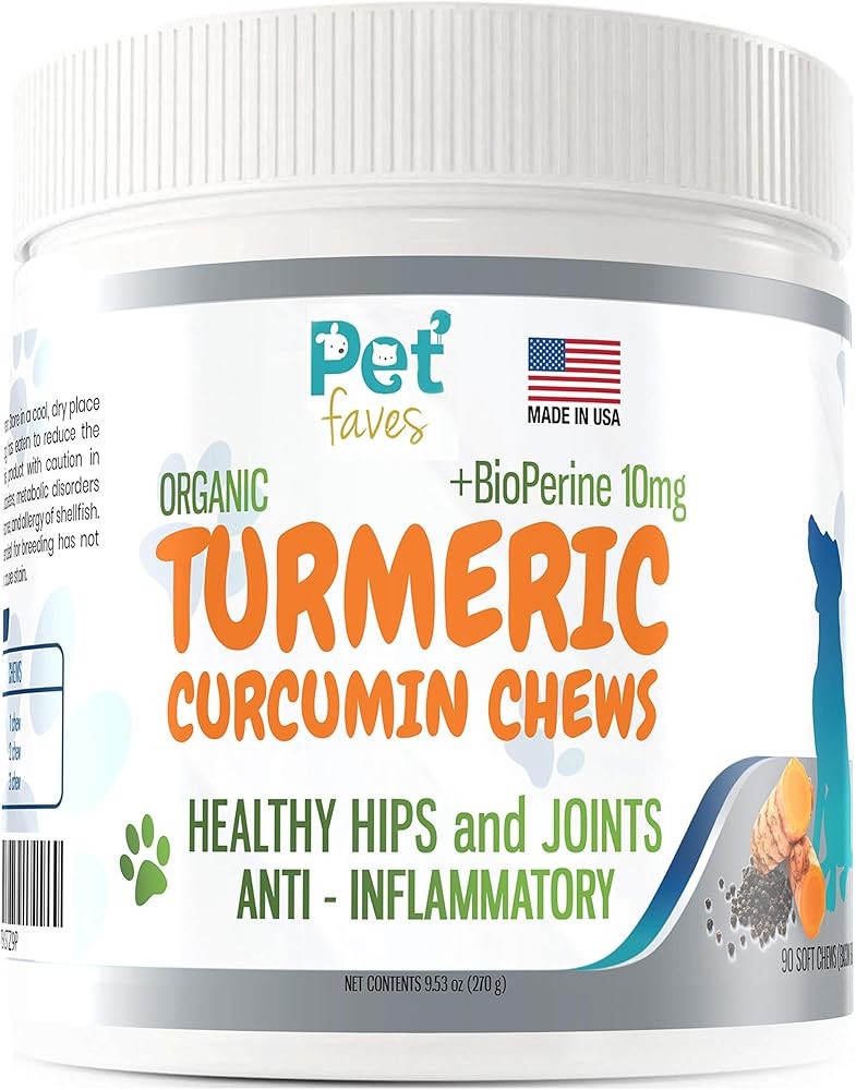 Natural Dog Hip & Joint Supplement - Turmeric Curcumin with Black Pepper