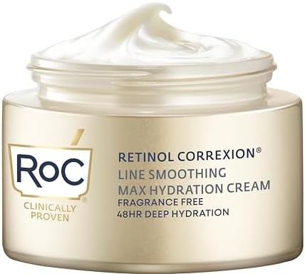 RoC Retinol Correxion Max Hydration Anti-Aging Daily Face Moisturizer with Hyaluronic Acid, Fragrance-Free, Oil Free ...