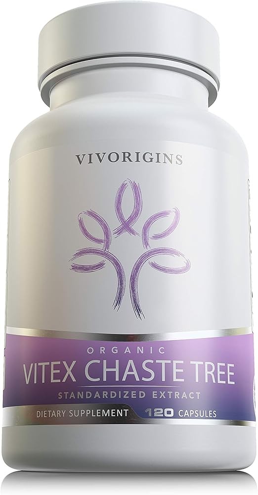 Organic Vitex Chasteberry | 400mg per Cap with Standardized Extract | Natural PMS Relief, Supports Regulate Cycles & ...