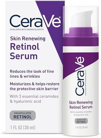CeraVe Anti Aging Retinol Serum For Face, Encapsulated Retinol With Hyaluronic Acid, Niacinamide & Ceramides, Smooths...