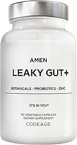 Amen Leaky Gut Supplement - Advanced Formula with Bioavailable L Glutamine, Zinc, Turmeric, DGL Licorice Root - Marsh...