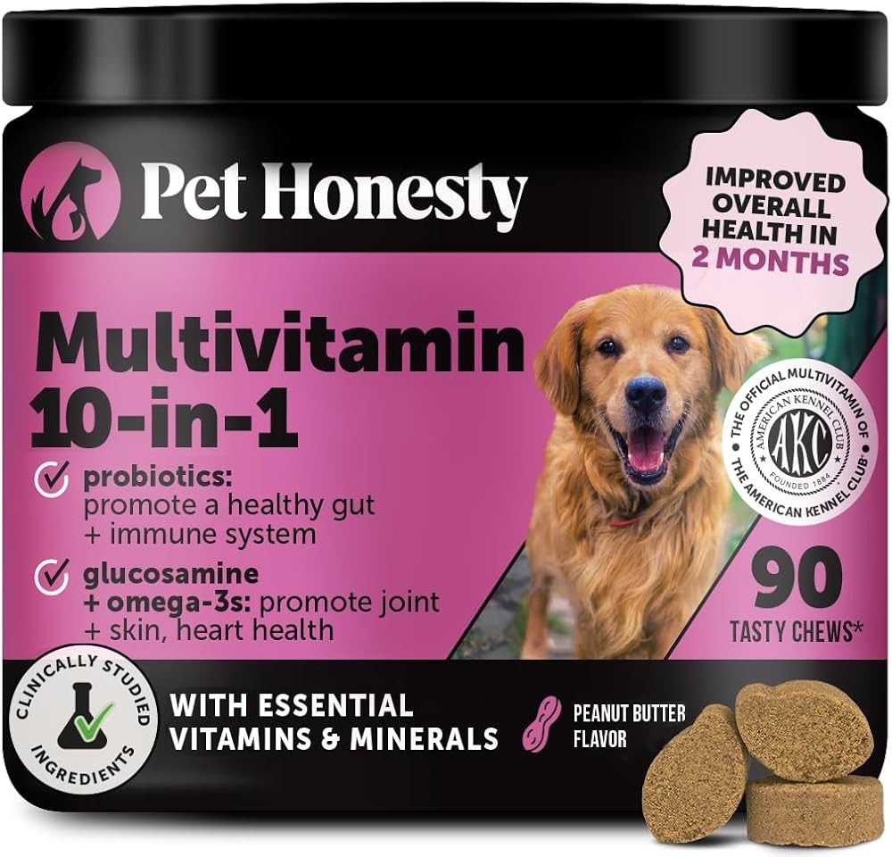 Multivitamin Dog Supplement with Glucosamine and Probiotics