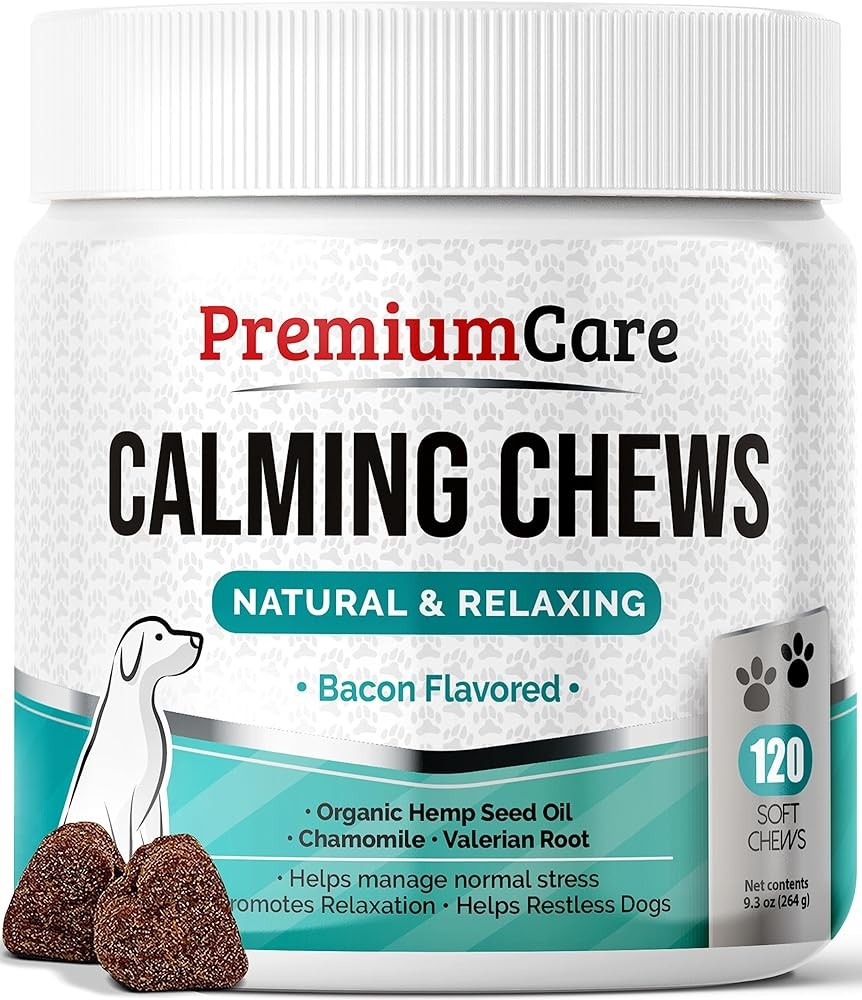 PREMIUM CARE Calming Chews for Dogs - Anxiety, Separation, Stress Relief