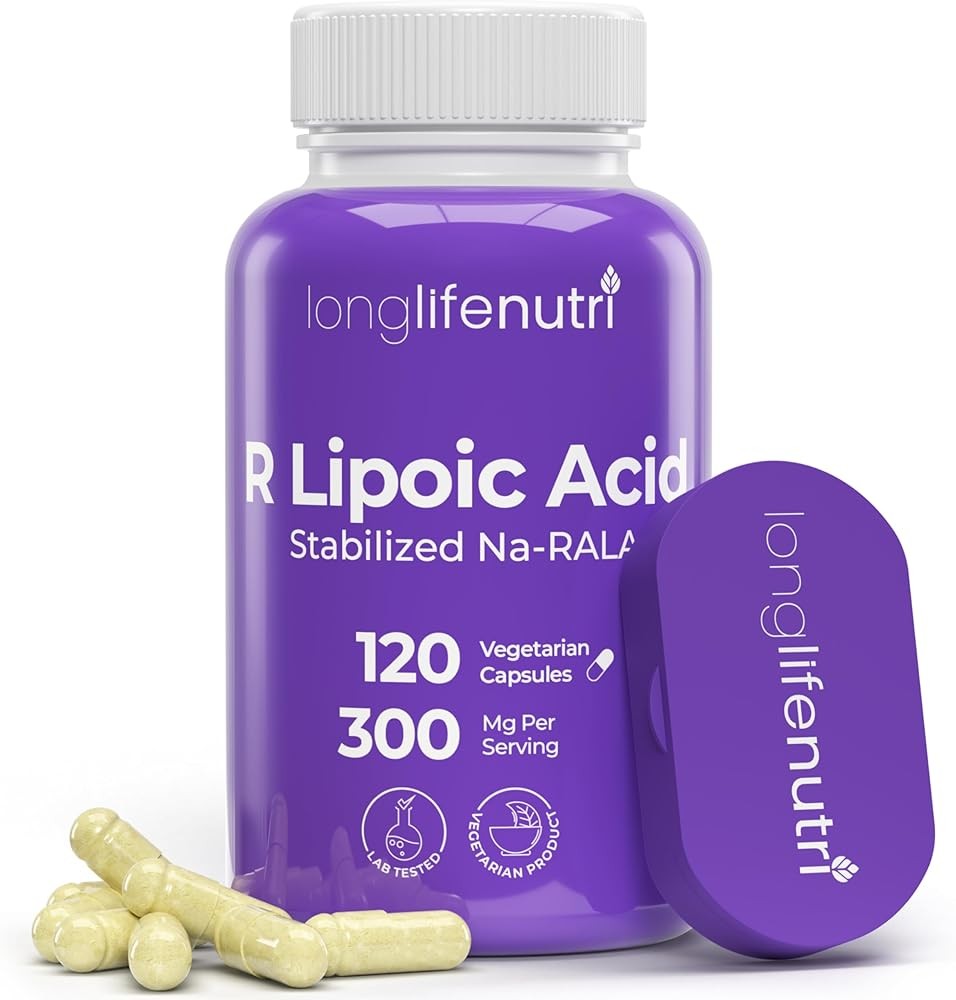 LongLifeNutri Stabilized R-Alpha Lipoic Acid 300mg – High Potency Na-RALA Supplement for Cellular Energy & Metabolic ...