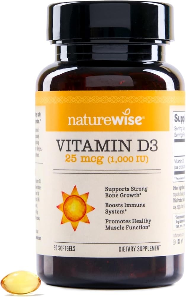 NatureWise Vitamin D3 1000iu (25 mcg) 30-Day Supply for Immune Support, Healthy 