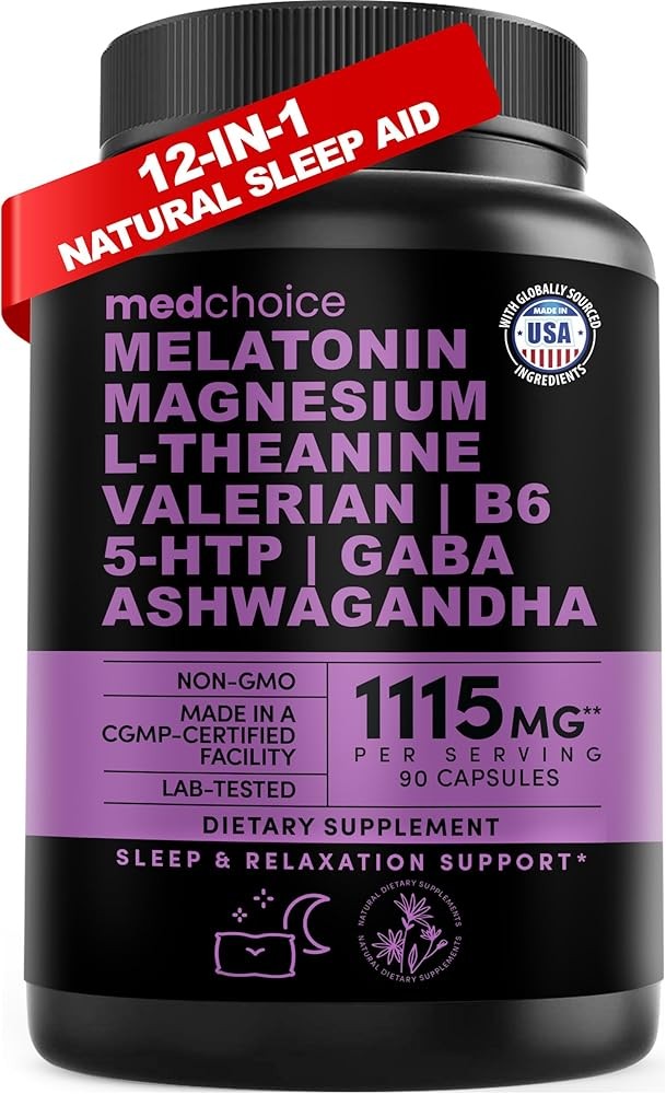 12-in-1 Melatonin Sleep Capsules - Natural Sleep Aids for Adults with Melatonin