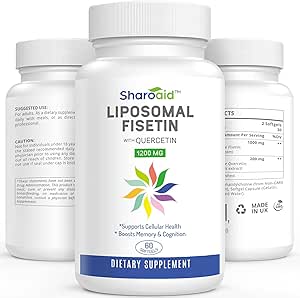 Liposomal Fisetin with Quercetin Supplements 1200 mg per Serving,High Absorption Polyphenols Antioxidants for Women,M...