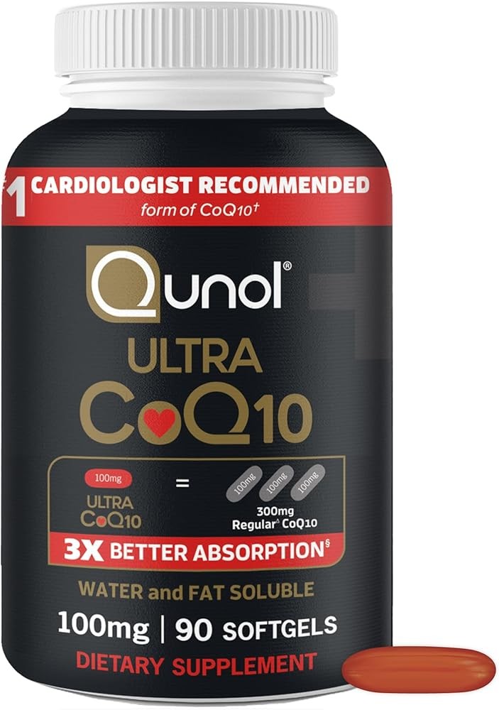 Qunol Ultra CoQ10 100mg Softgels- 3x Better Absorption, Antioxidant for Heart Health & Energy Production, Coenzyme Q1...