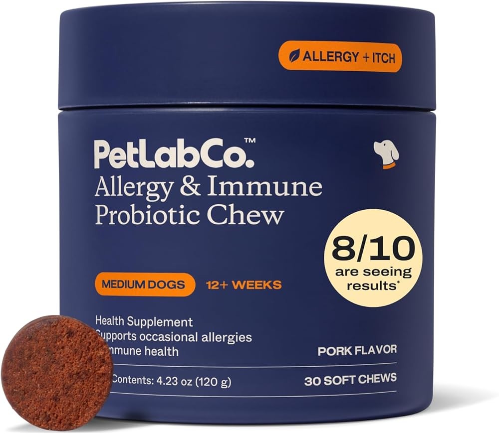 PetLab Co. Allergy & Immune Daily Probiotics for Dogs. Supports Yeast Production, Seasonal Allergies, Intermittent It...