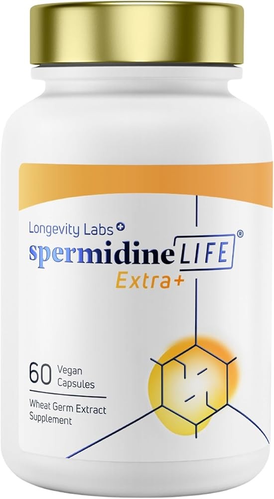 Longevity Labs+ spermidineLIFE Extra+ Natural Supplement, Non-Synthetic Plant-Based Wheat Germ Extract with High Sper...