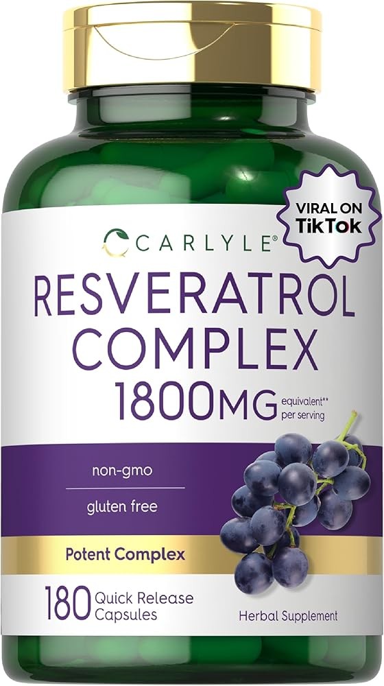 Carlyle Resveratrol Complex - 180 Capsules - Trans Resveratrol Supplement with G