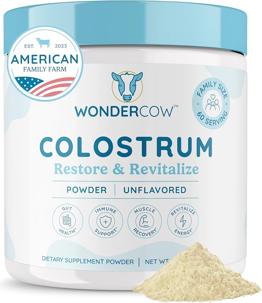 WONDERCOW Colostrum Supplement Powder for Gut Health, Immune Support, Muscle Recovery & Wellness | Natural IgG Pure W...