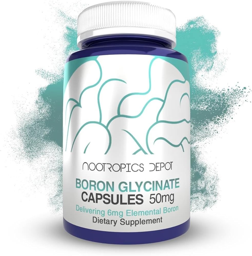 Nootropics Depot Boron Glycinate Capsules | 50mg | Delivering 6mg Elemental Boron