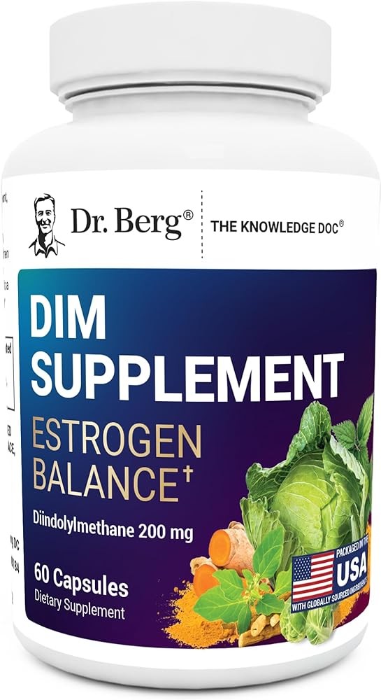 Dr. Berg DIM Supplement 200mg with BioPerine for Estrogen Balance Support