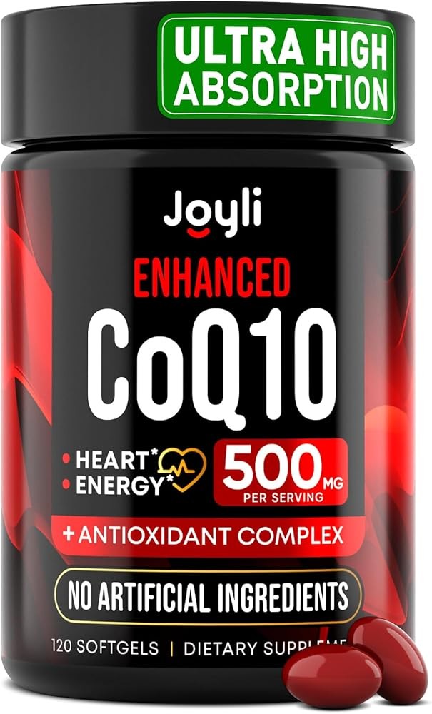 High Absorption CoQ10 500MG - Co Q 10 Supplement 120 Softgels for Heart Health&a