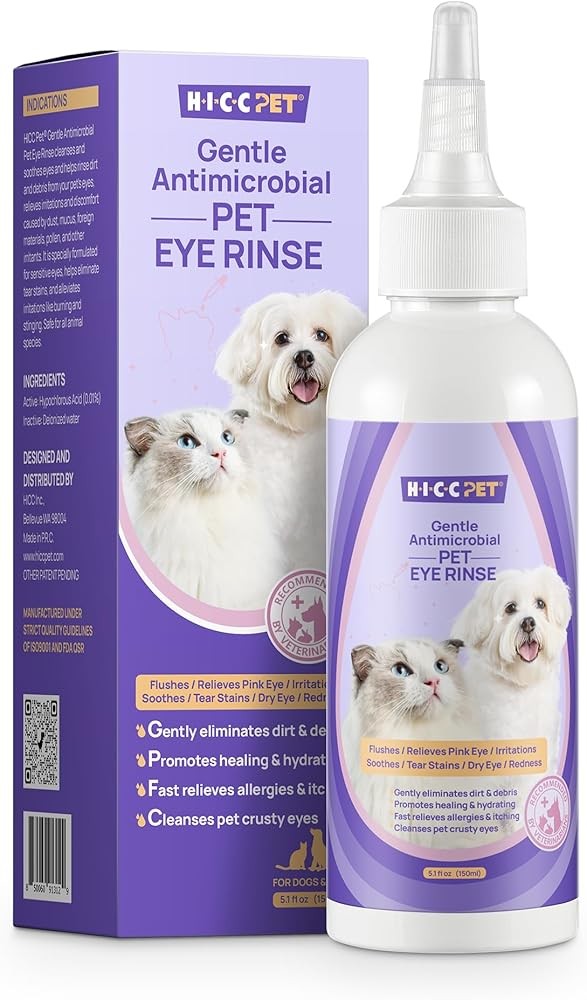 HICC PET Dog Eye Drops 5.1 fl oz for Dogs and Cats