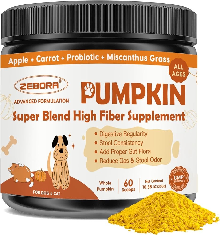 ZEBORA Pumpkin for Dogs - Natural Fiber Supplement