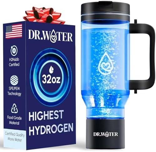 Hydrogen Water Bottle 32 Oz – Portable BPA Free Generator Tumbler with SPE/PEM Technology