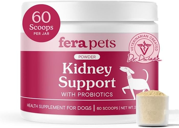 Fera Pets Dog Kidney Support Supplement with Antioxidants & Probiotics