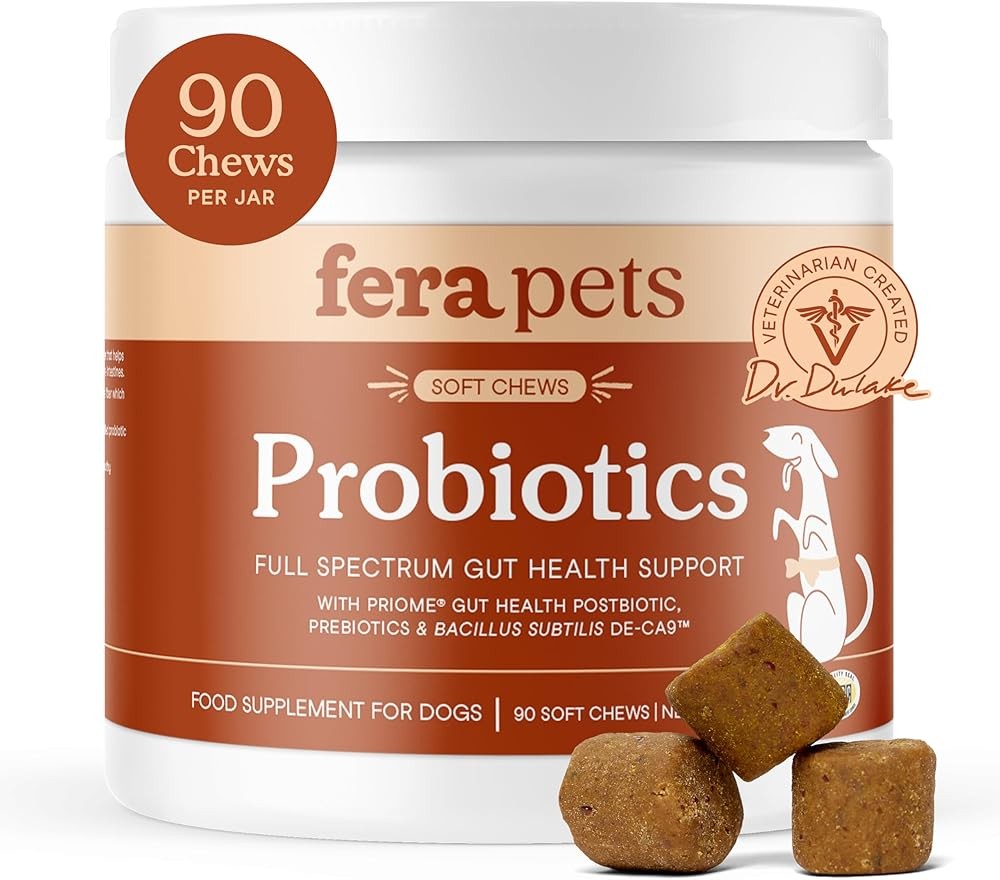 Fera Pets Probiotics for Dogs with Prebiotics and Postbiotics - Full Spectrum Gut Health Support - Promotes a Balance...