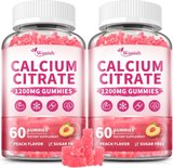 (2 Pack) Calcium Citrate 1200 mg Gummies Supplements for Women & Men