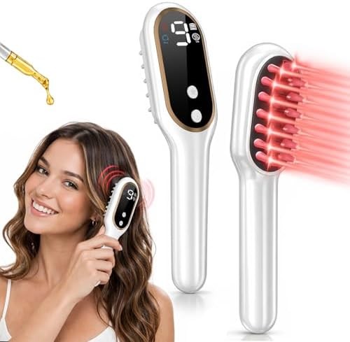 4-in-1 Red Light Scalp Massager Brush with Oil Applicator