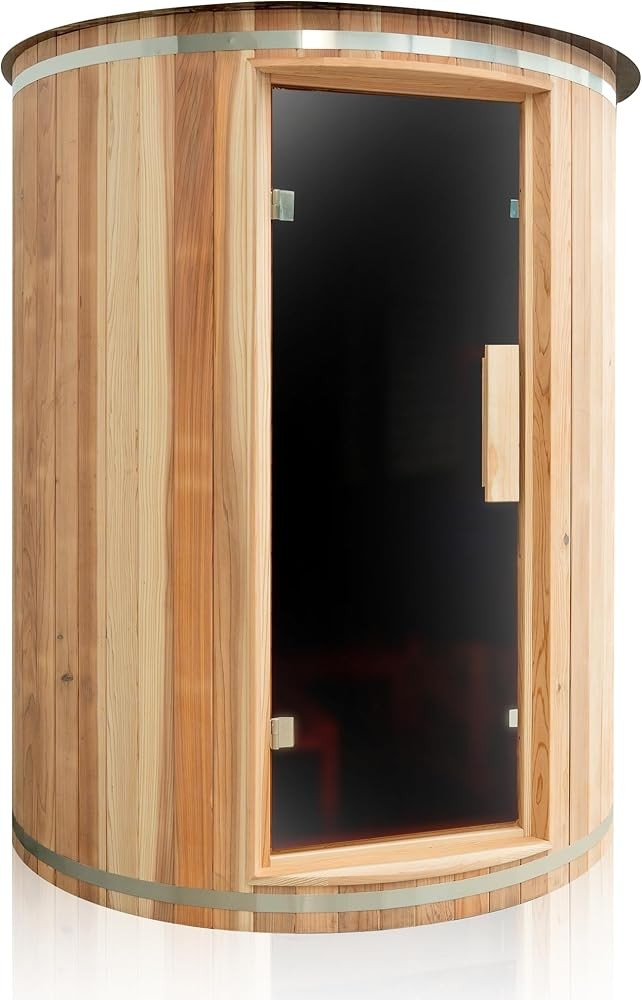 4 Person Vertical Barrel Sauna with Harvia Heater