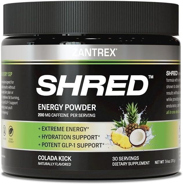 Zantrex Shred – Clean Energy Drink Powder – GLP-1 Support Supplement – Appetite Support, Weight Management, Hydration...