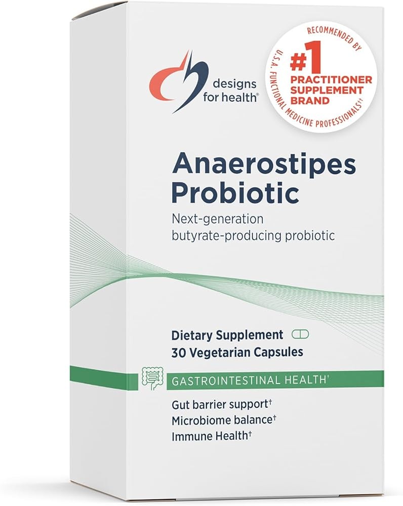 Designs for Health Anaerostipes Probiotic - 1 Billion AFU of Butyrate-Producing Probiotics for Gut Health Support, Mi...