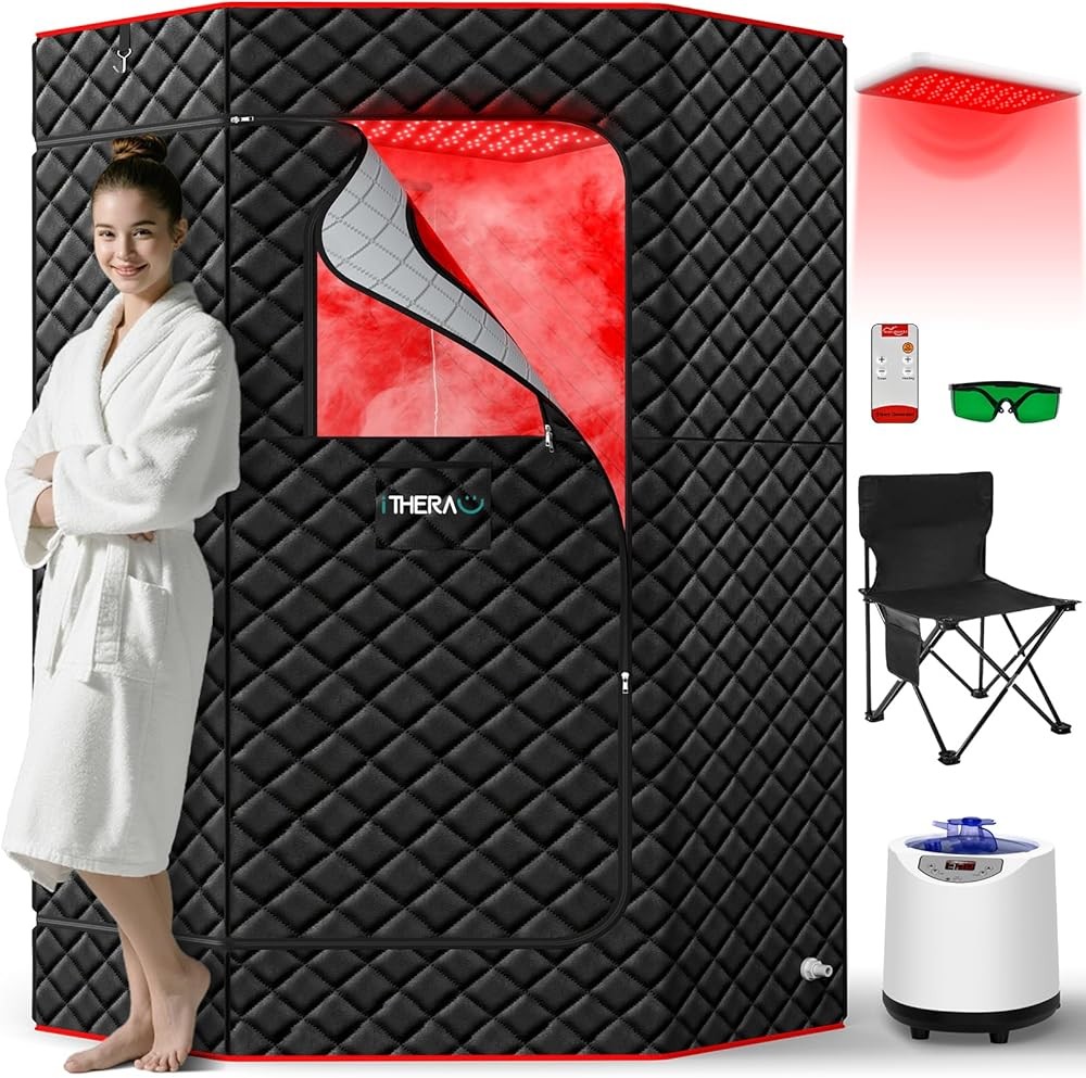 XL Infrared Sauna Box with Red Light Therapy