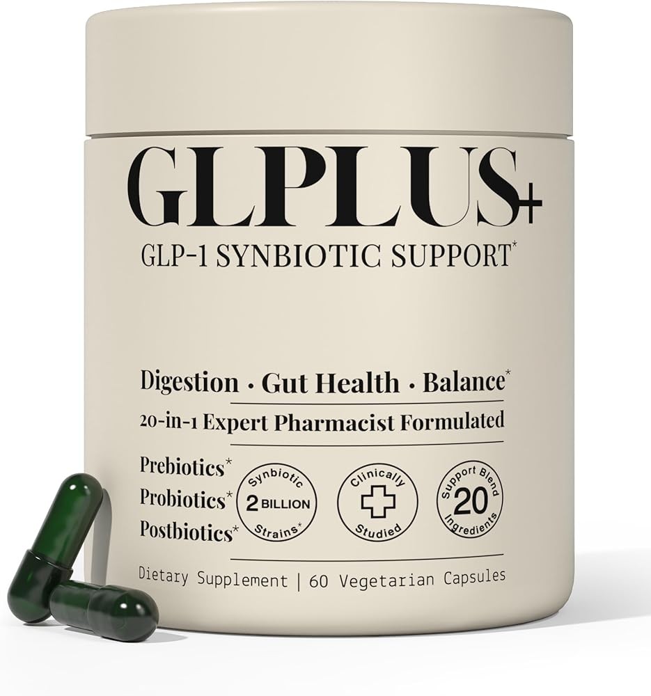 GLP-1 Synbiotic Support – 20-in-1 Gut Health, Digestion & Metabolic Balance – Prebiotic + Probiotic + Postbiotic + Di...