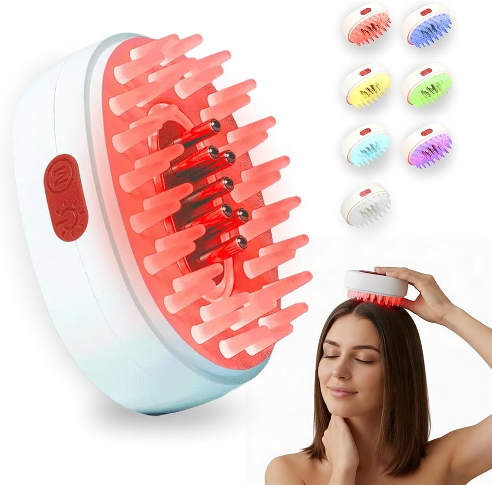 7-1 Red Light Hair Brush Comb Vibrating Electric