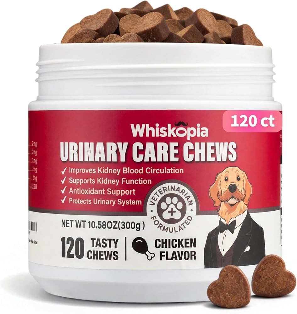 Dog UTI Treatment Cranberry Chews for Dogs Urinary Tract Supplement for Dogs and Cats with D-Mannose, Supports Canine...