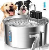 Voluas Dog Water Fountain Wireless Stainless Steel